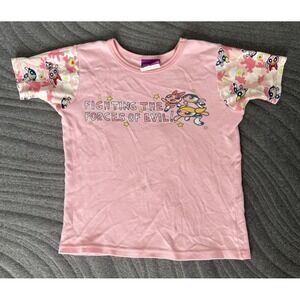 Vintage Y2K Power Puff Girl Shirt Girls Youth Cartoon Network Sz 10 Sleep Top
